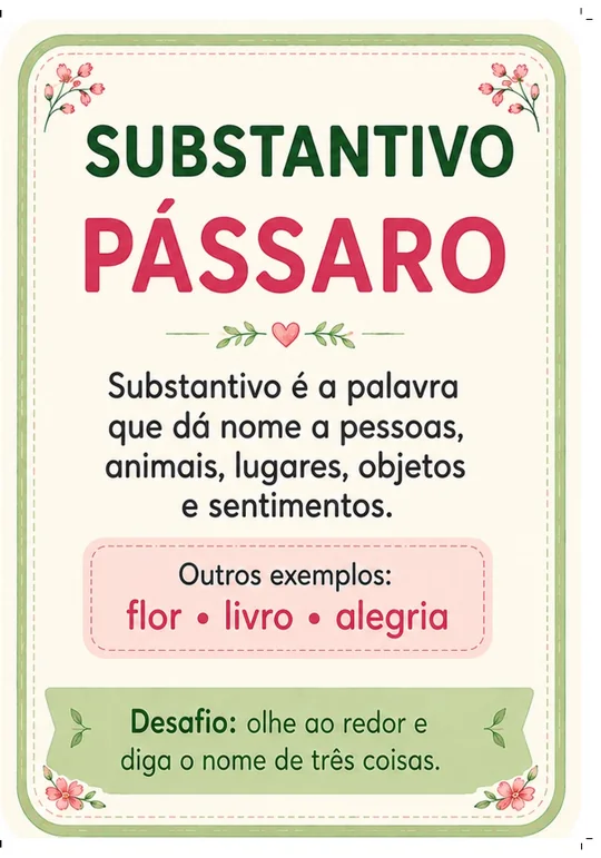 Cartão de Substantivo