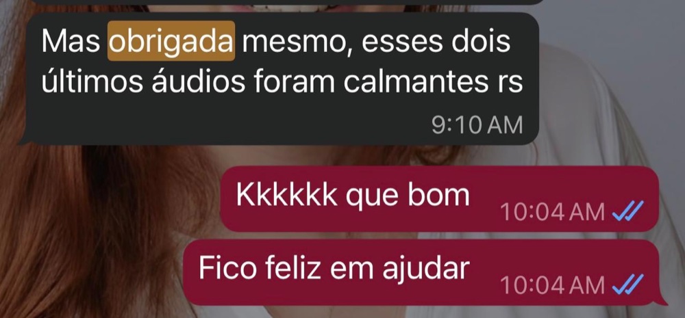 Real WhatsApp conversation with Theo's mom