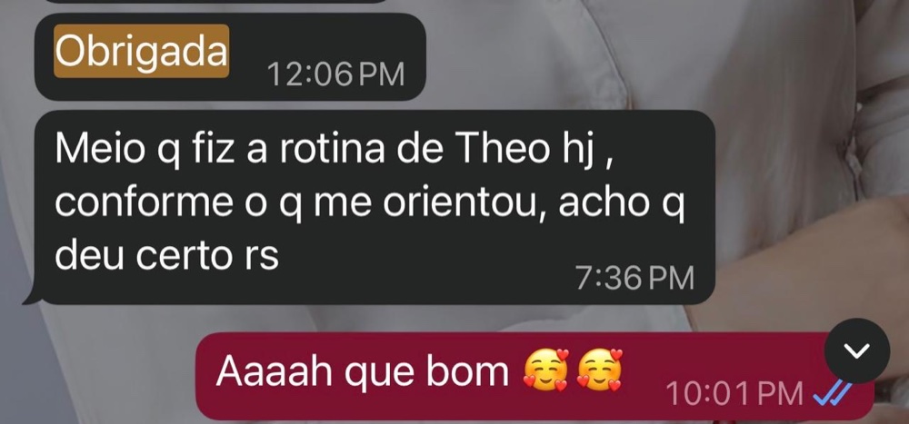 Real WhatsApp conversation with Theo's mom