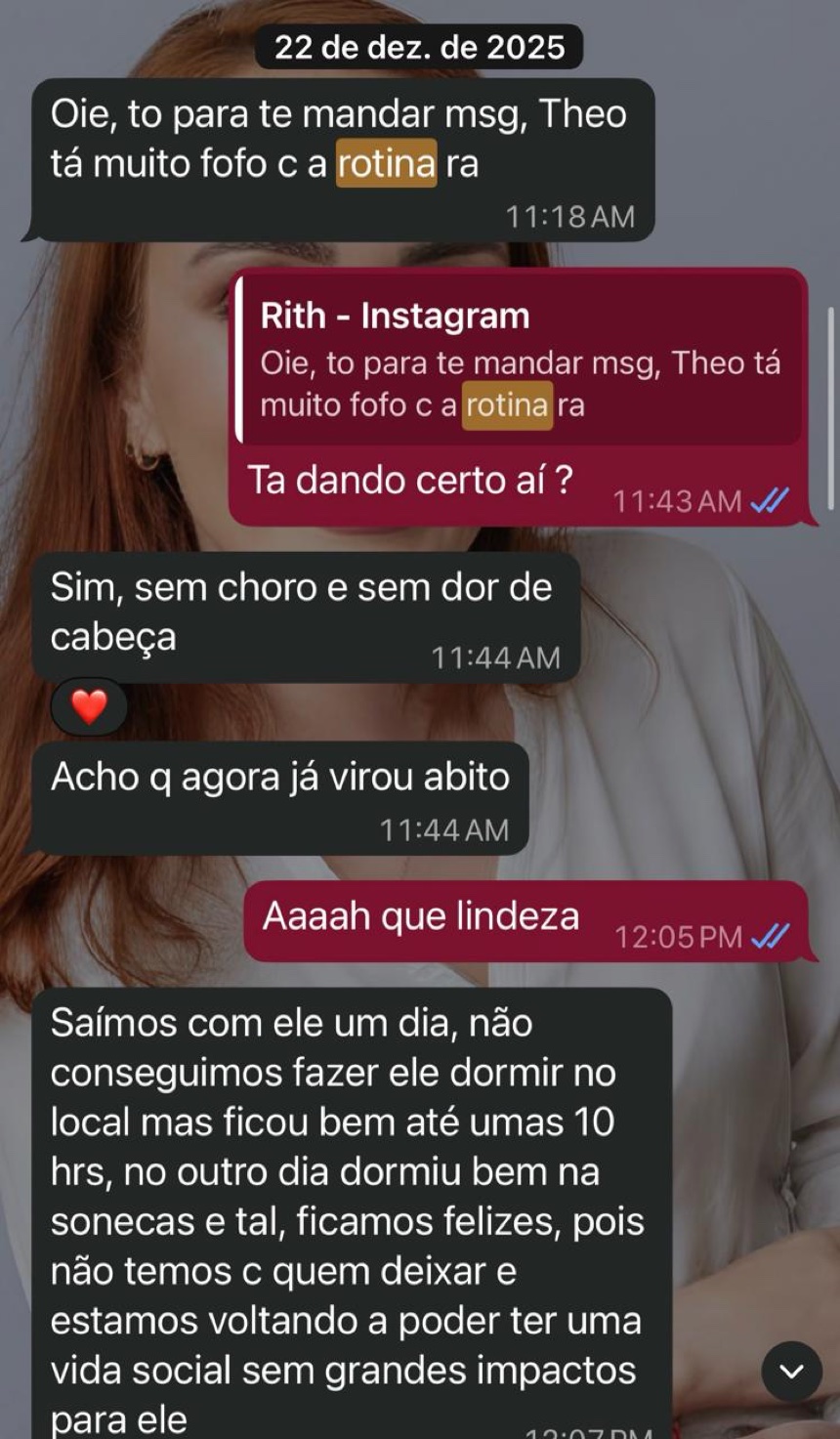 Real WhatsApp conversation with Theo's mom
