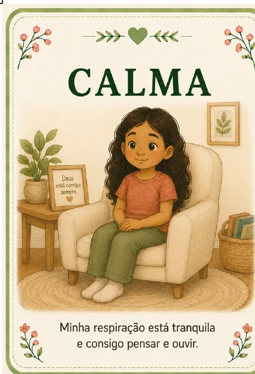 Cartão da emoção calma