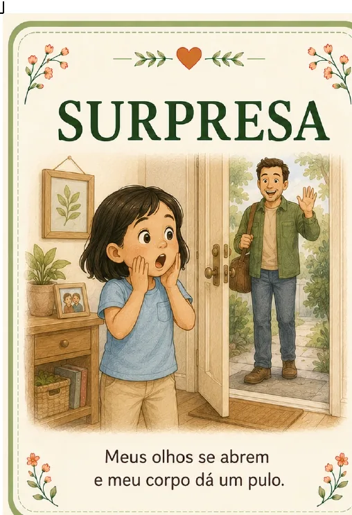 Cartão da emoção surpresa