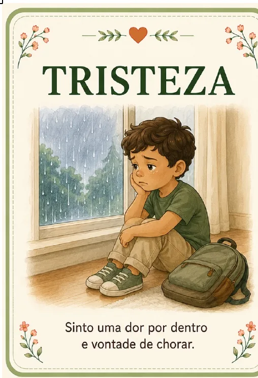 Cartão da emoção tristeza