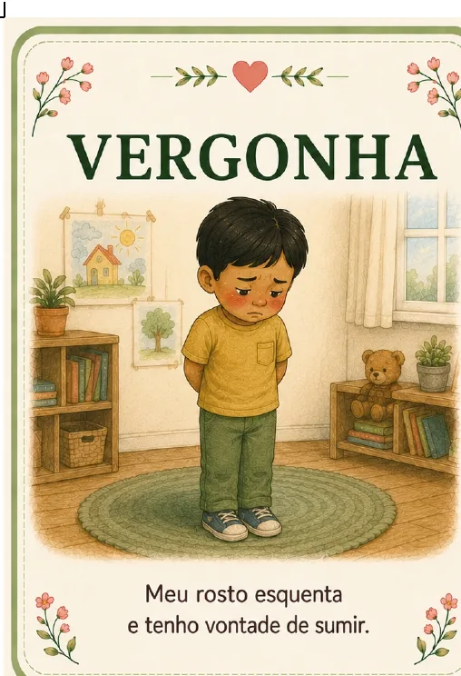 Cartão da emoção vergonha